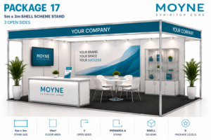 Package 18 – 4m x 4m Shell Scheme Stand – 2 Open Sides