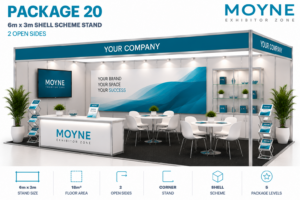 Package 20 – 6m x 3m Shell Scheme Stand – 2 Open Sides