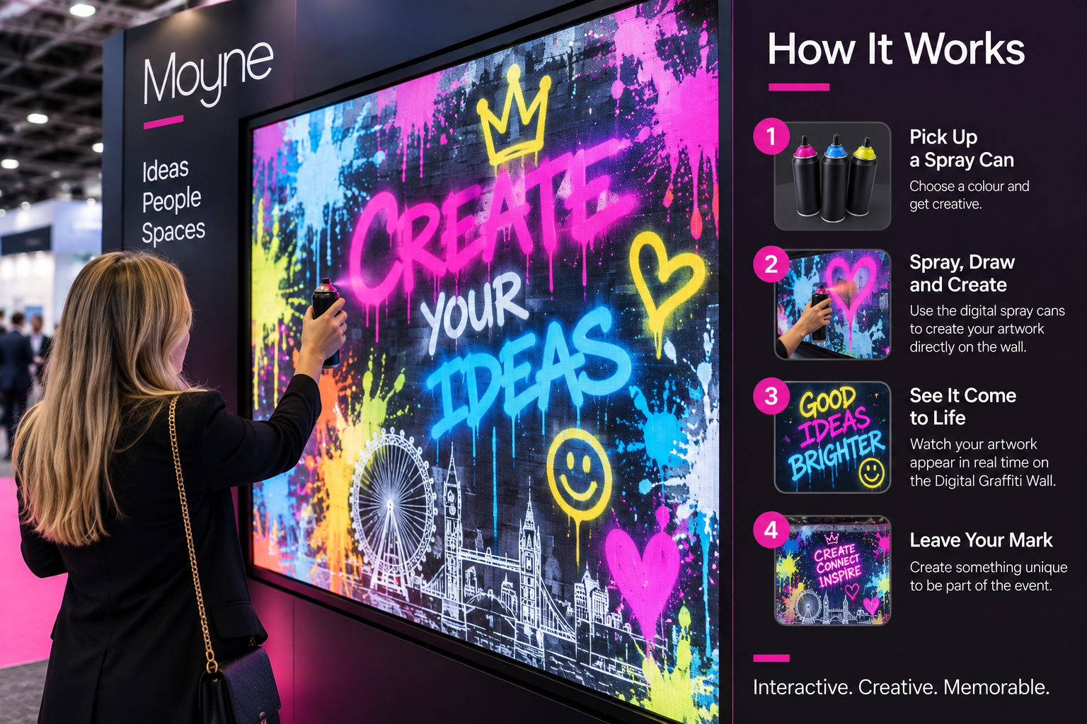 Digital Graffiti Wall Hire How it works Digital Graffiti Wall Hire How it works